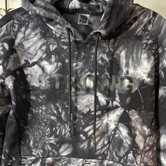 Zumba Fitness Black & Gray Tie-Dye Hoodie Sweatshirt - Picture 2 of 12